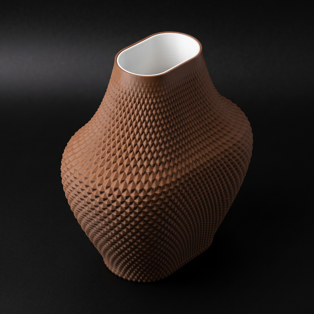 Vaso Grid - Architectural Centerpiece - 255mm — Marrom